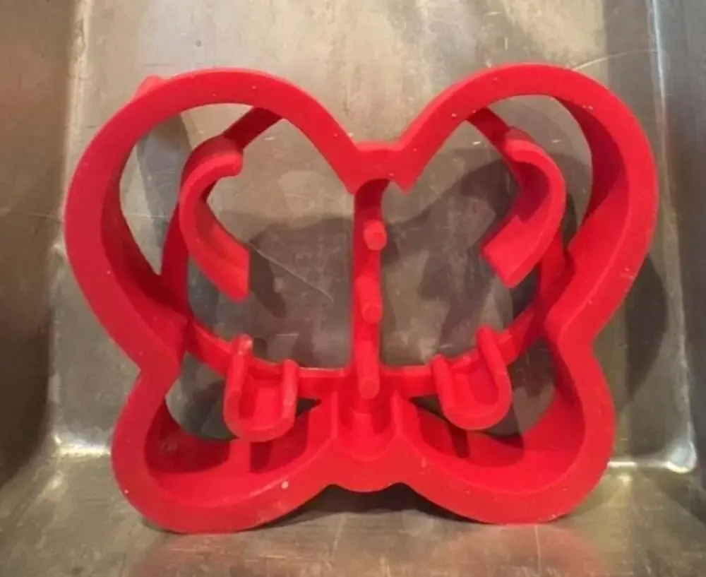 Red Silicone Egg and Pancake Mold Set of 3 Shapes